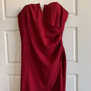 Deep red mini dress